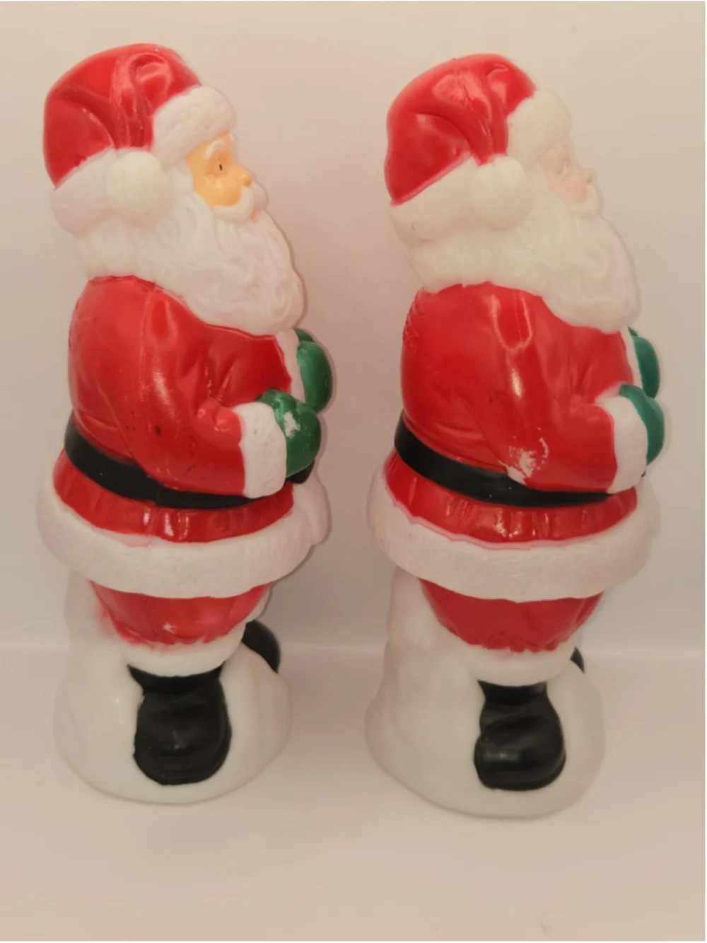 2 Vintage 1995 Empire Christmas Blow Mold Santa Claus Light Topper 10”